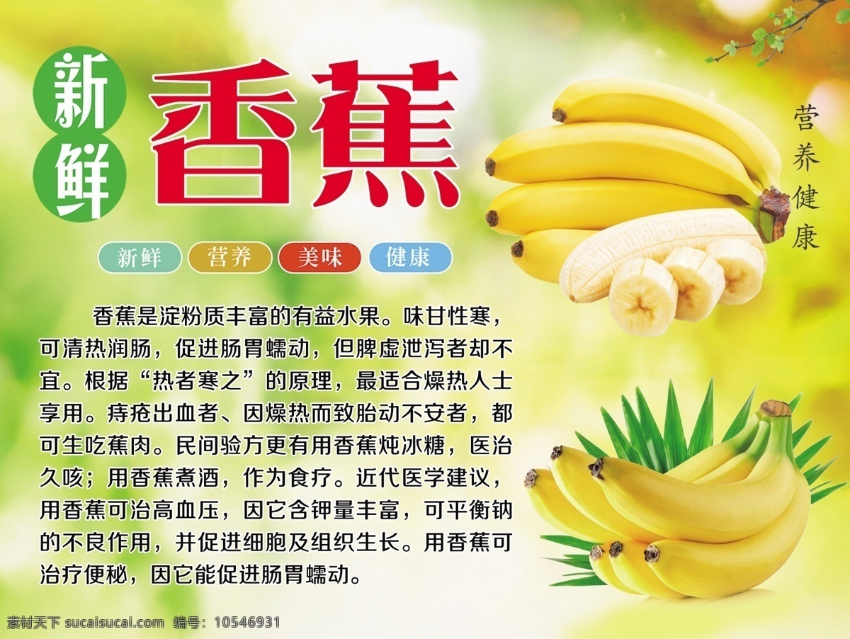香蕉海报 香蕉 香蕉展板 香蕉的介绍 香蕉的好处