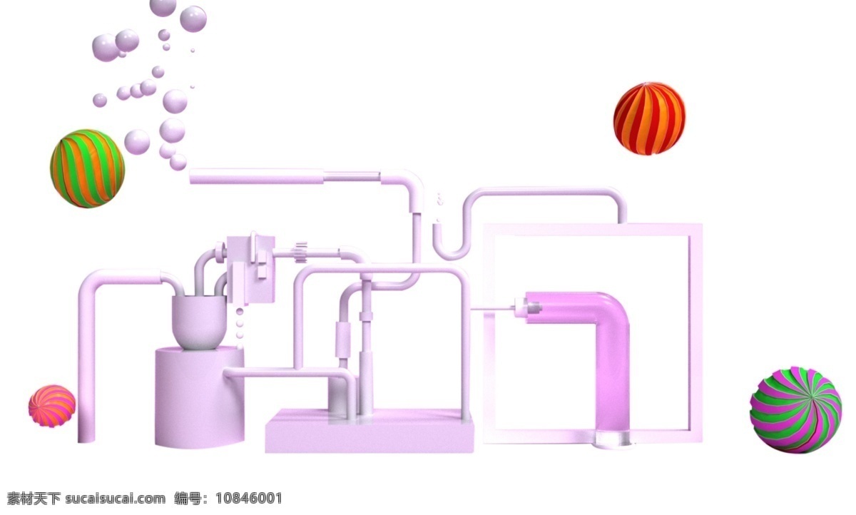 c4d 立体 化学 仪器 免 抠 图 彩球 立体球 绿色 橘色 红色 玫红色 化学气泡 化学仪器 化学实验