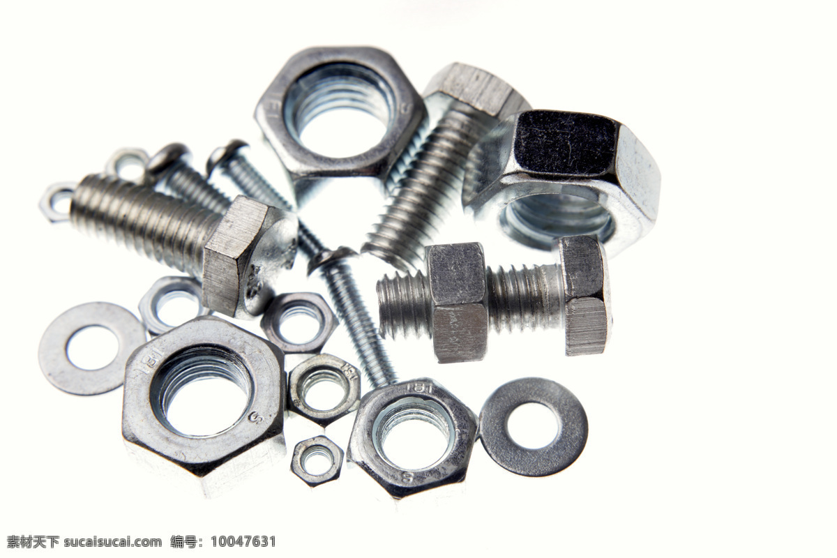 螺栓螺母螺钉 螺栓 螺钉 螺母 金属 质感 工业生产 现代科技