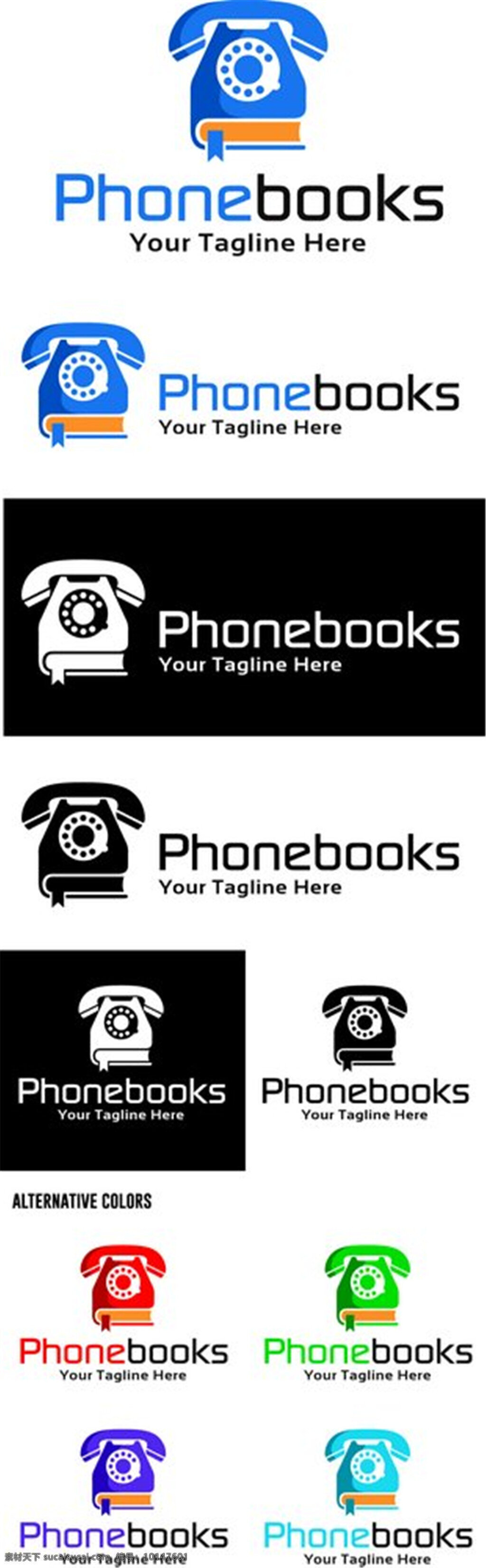 创意 书本 电话 标志 个性创意标志 logo设计 logo 图形 商标设计 企业logo 公司logo 行业标志 标志图标 矢量素材