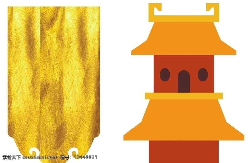 金色 金纸 塔 福标 塔层