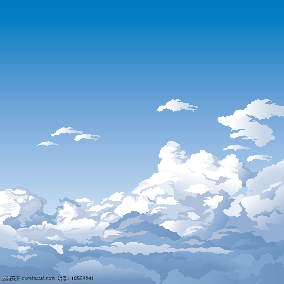 卡通 蓝天 白云 矢量 插画 风景 高空 云层 云朵 anmin 矢量图 其他矢量图