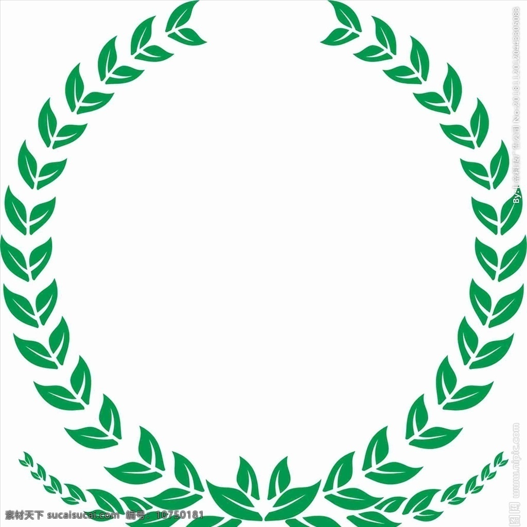 橄榄枝 麦穗 小麦 花瓣 绿色 环形 标志 logo