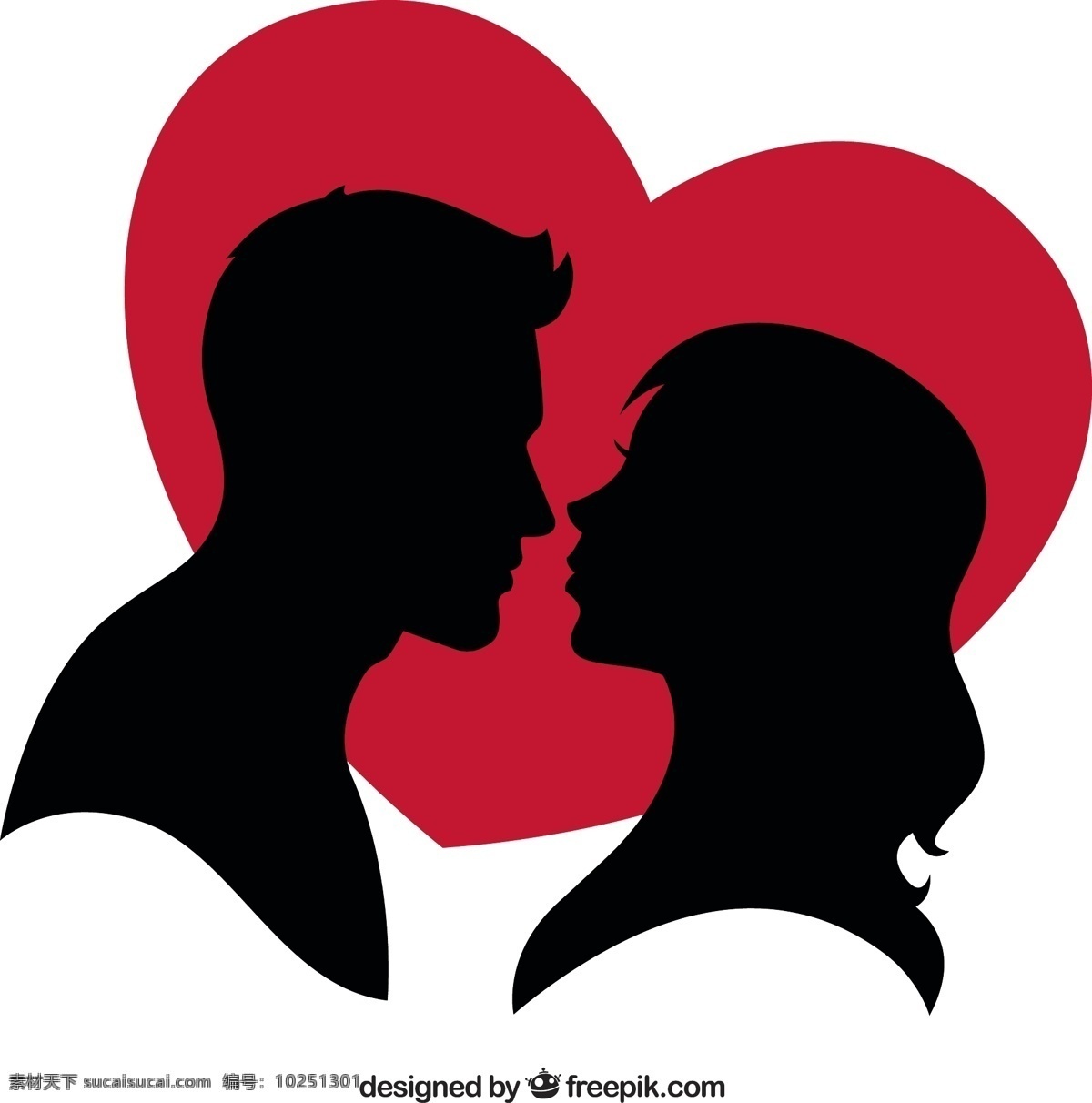 一对 夫妇 一个 红色 心 轮廓 爱 情人节 红色的剪影 情侣 浪漫 情人 剪影 相爱的情侣 恋爱 白色
