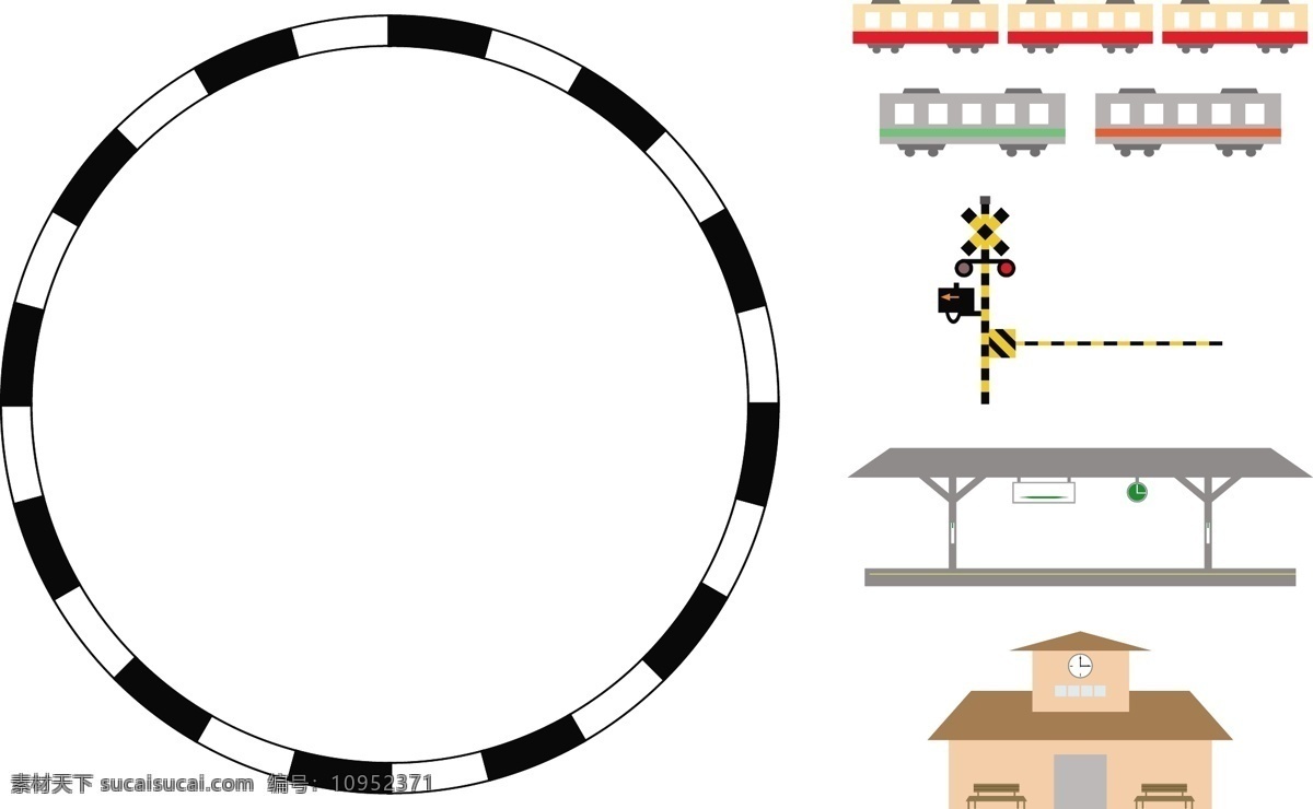 铁路铁轨 铁路 铁轨 火车站 火车 车站 交通运输 交通工具 现代科技 矢量