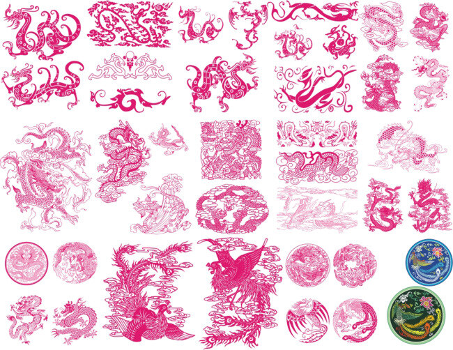矢量 龙凤 凤凰 龙 矢量凤 矢量龙 各种龙 各种凤 分层龙 分层凤凰 矢量图