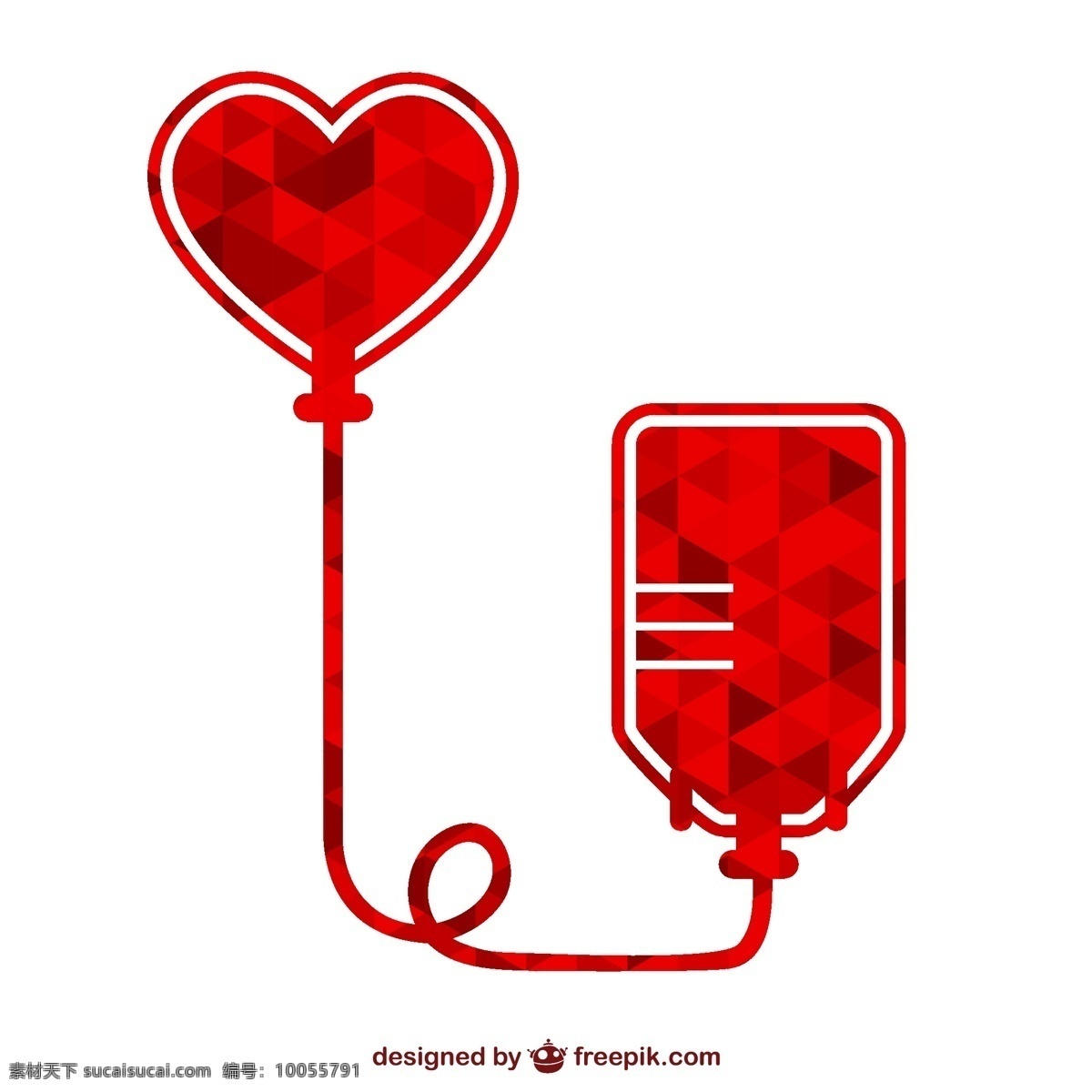 创意 献血 标志 矢量 献血袋 爱心 公益 矢量图