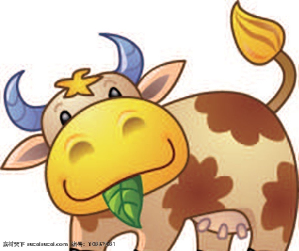 老牛 黄牛 老牛吃草 卡通动物 动画片 儿童 通话 可爱 小动物 野生动物 动物卡通 卡通世界 卡通设计 艺术设计 矢量
