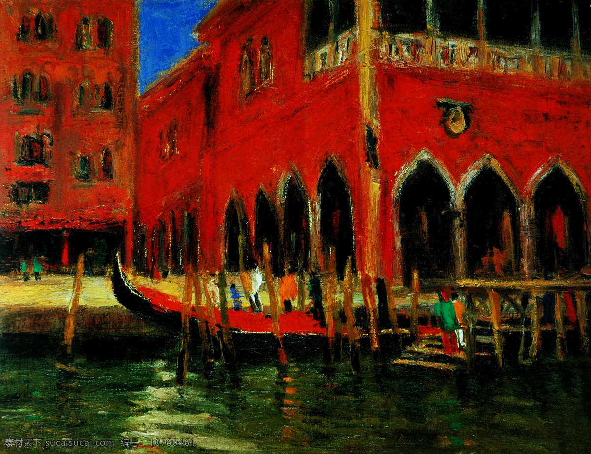 窗户 拱门 绘画书法 楼房 人物 威尼斯 文化艺术 威尼斯油画 油画 水城威尼斯 威尼斯小船 生活 场景 欧洲水城 小船