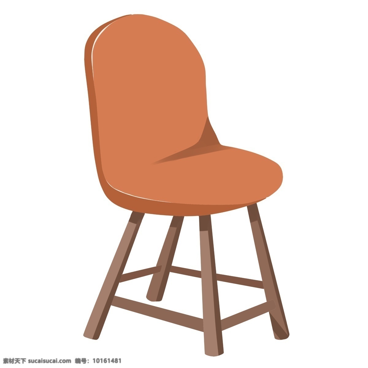 橙色 家具 椅子 插画 橙色的椅子 卡通插画 椅子插画 家具插画 家具椅子 木质椅子 橙色的家具