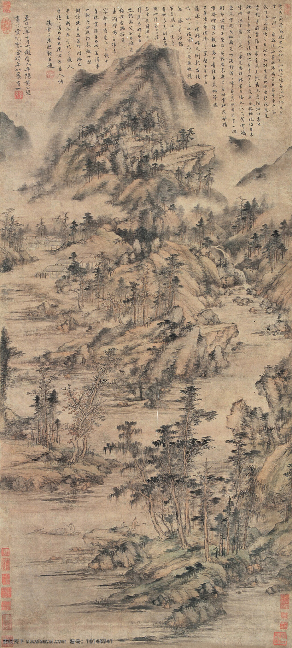 黄公望 山水 古代绘画 国画 传统山水 元代绘画 文化艺术 绘画书法