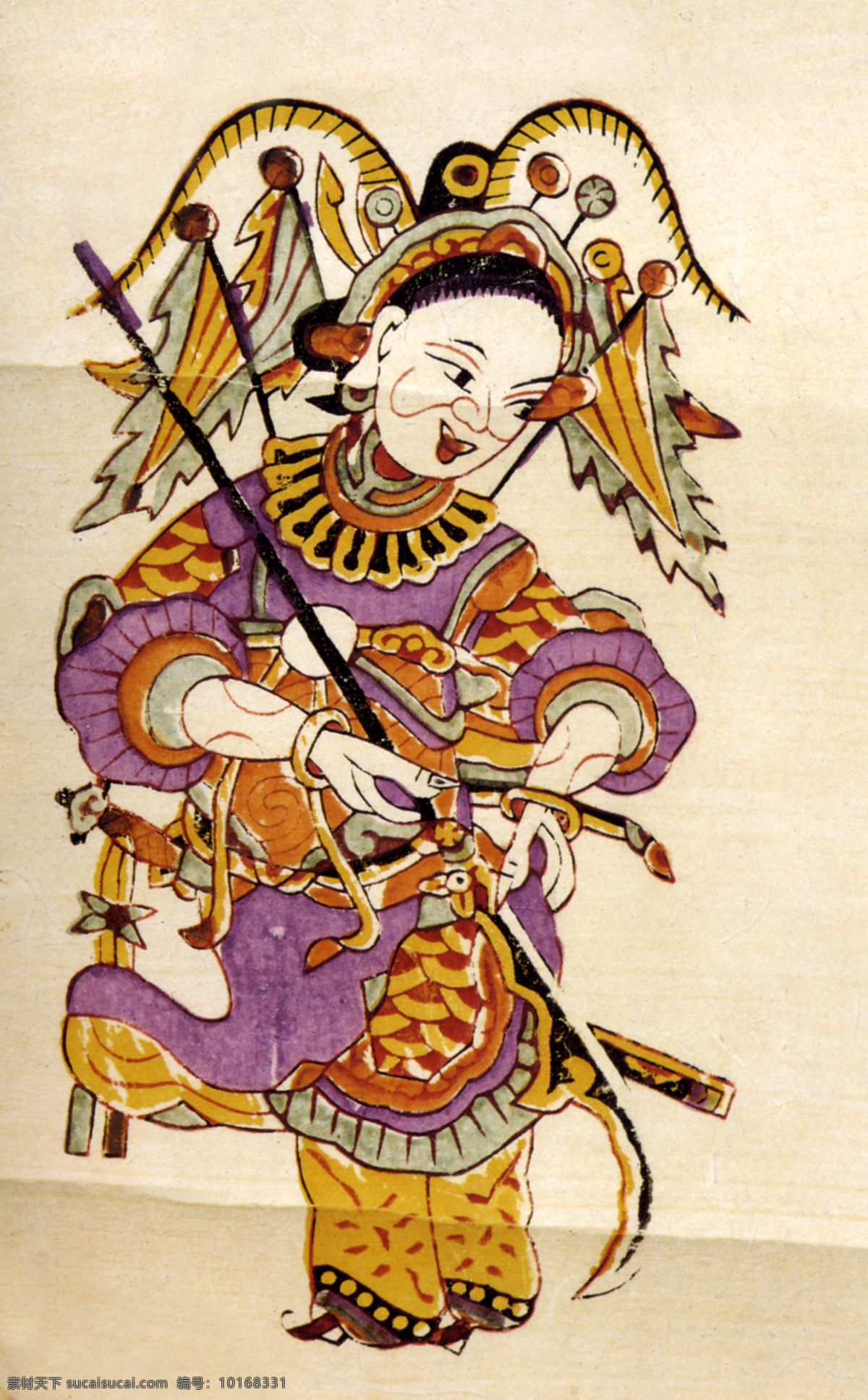 年画 艺术 美术 中国 穆桂英 古典 古代 经典 白色