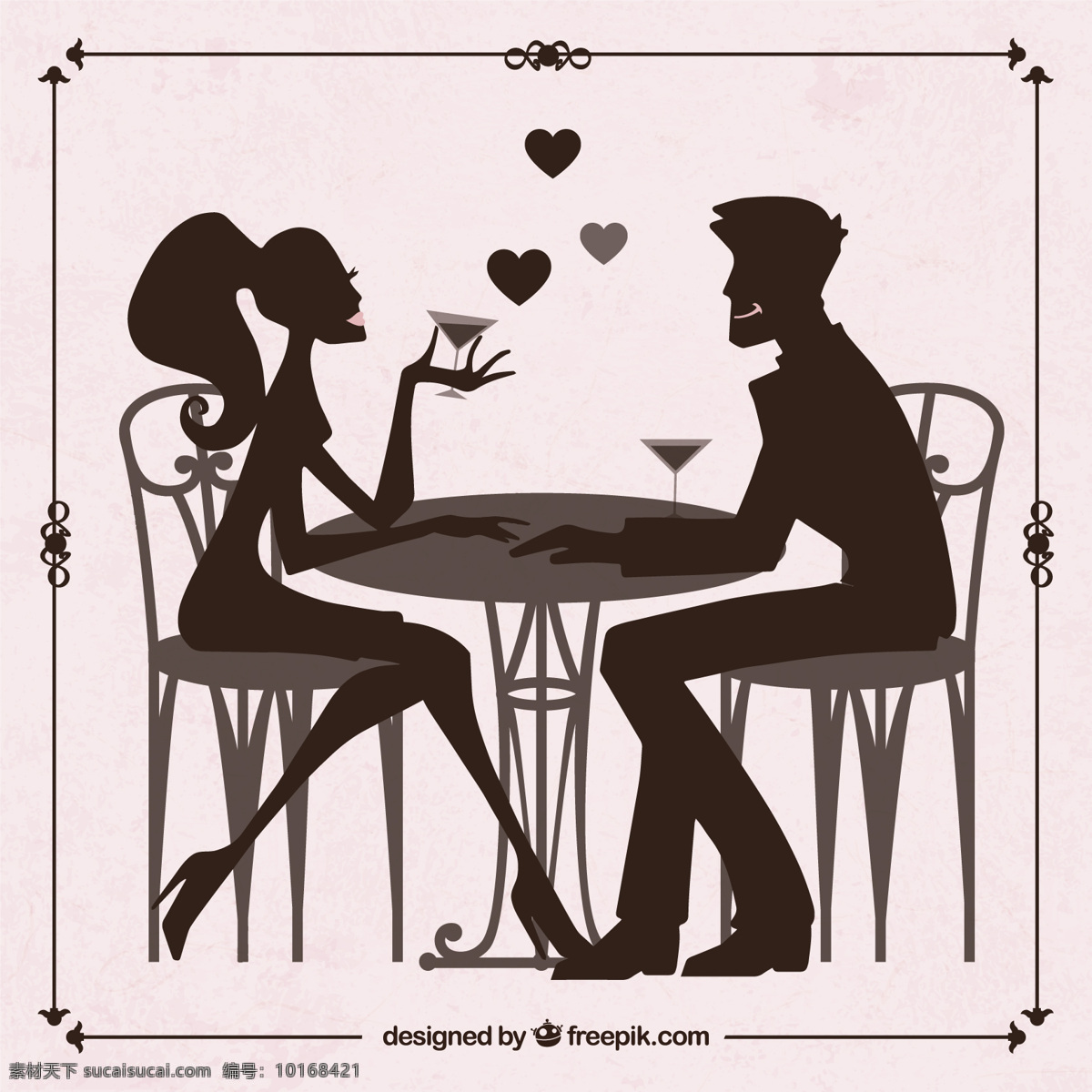 爱 夫妇 剪影 爱的剪影 插图 浪漫 情人 相爱的情侣 在爱情中 sihouettes 白色