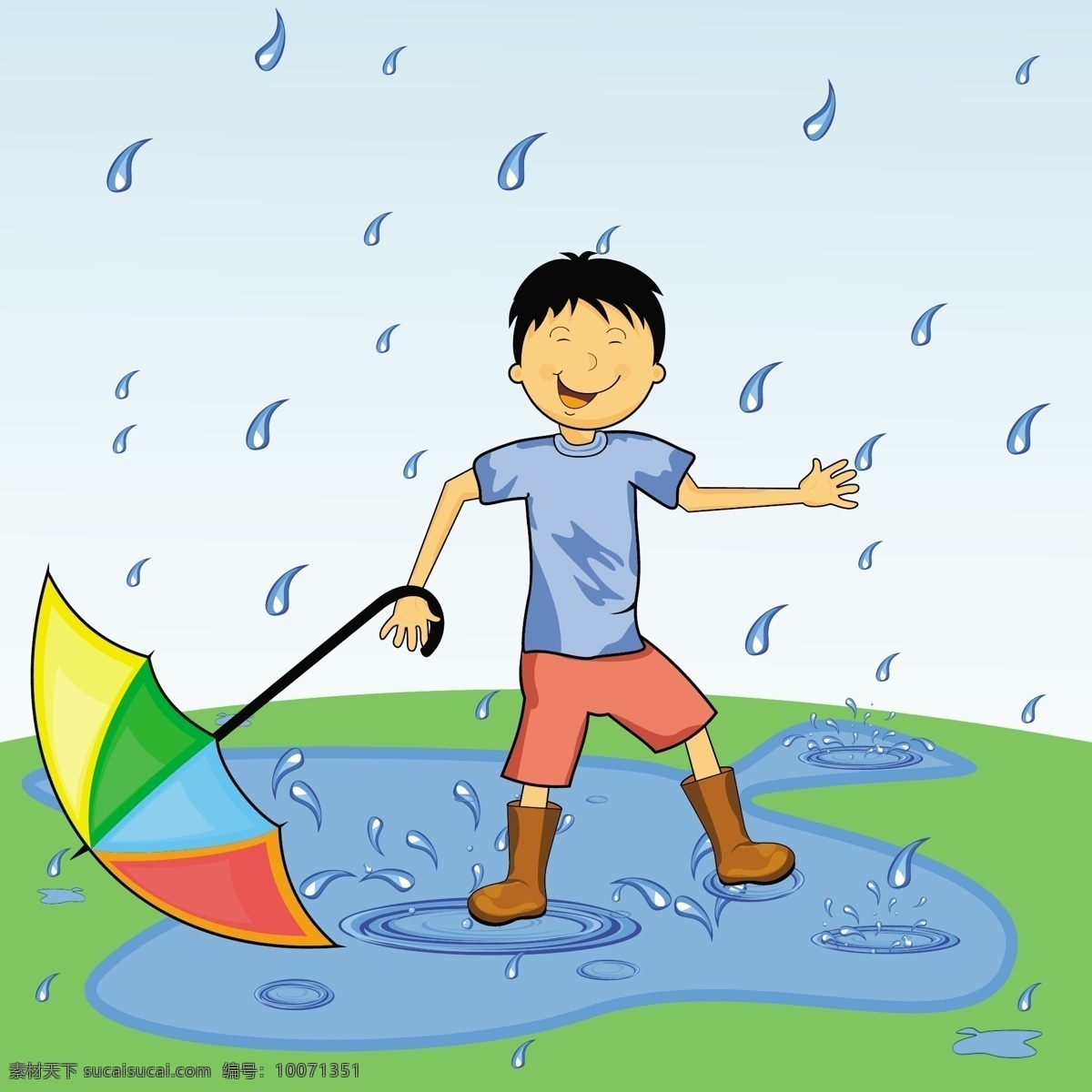 坏 天气 季节 概念 雨 矢量图 其他矢量图