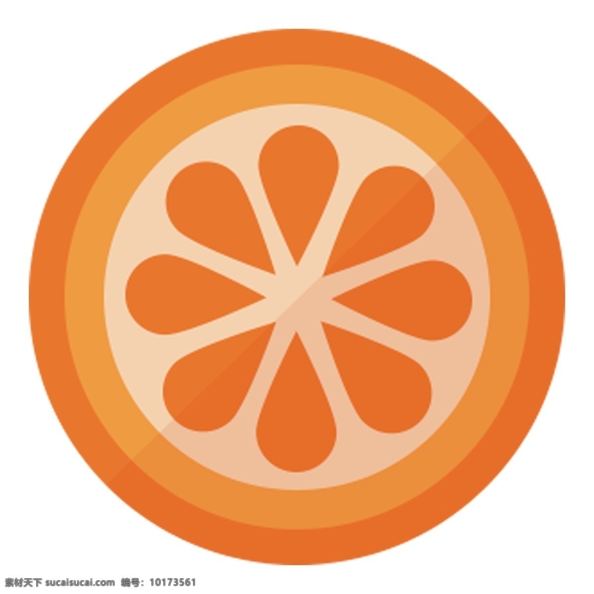 半 卡通 橙子 新鲜橙子 卡通橙子 手绘橙子 扁平化 橙色 水果 酸酸甜甜 橙子png 半个橙子