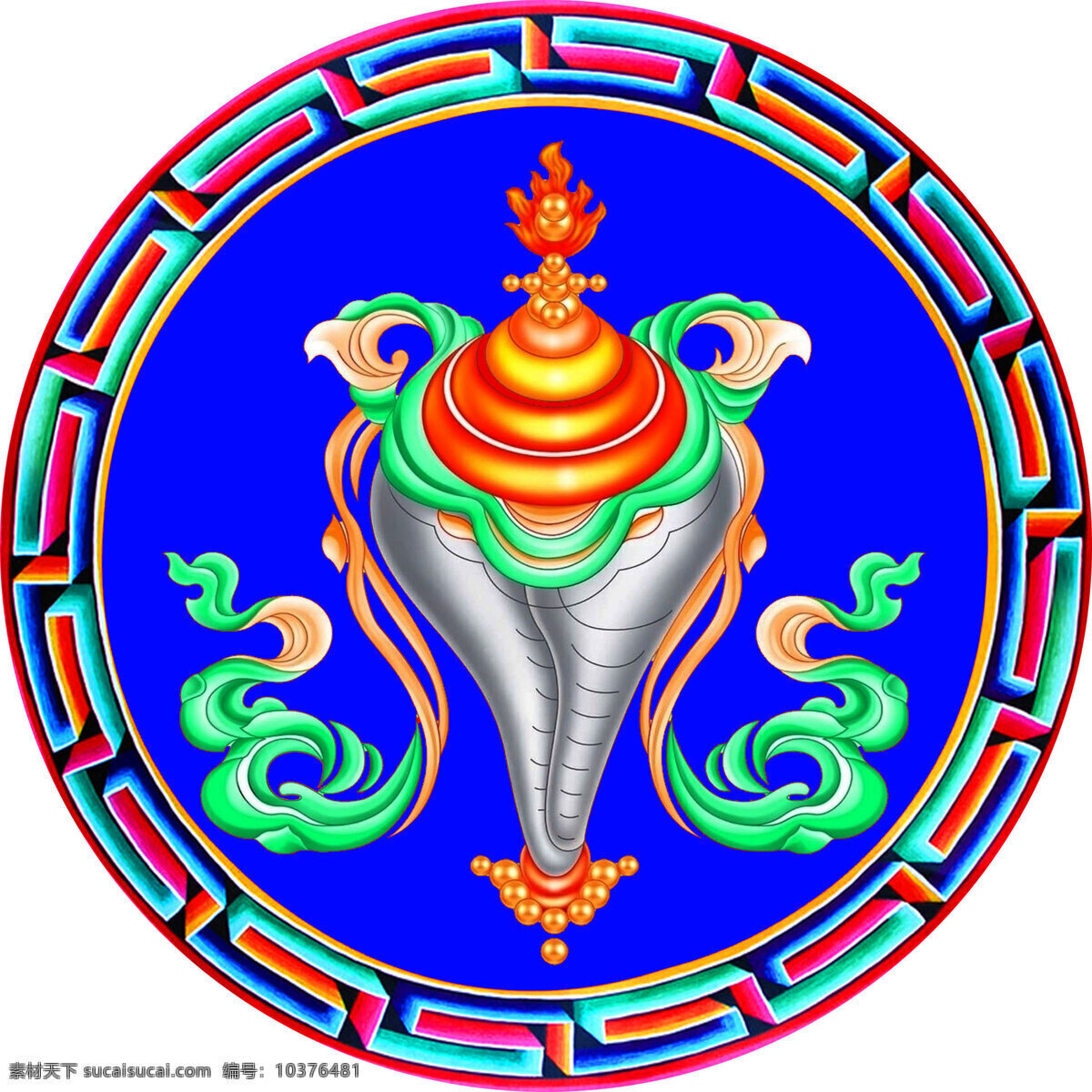 八宝 海螺 花边 吉祥八宝 图案 文化艺术 西藏 藏八宝 宗教信仰