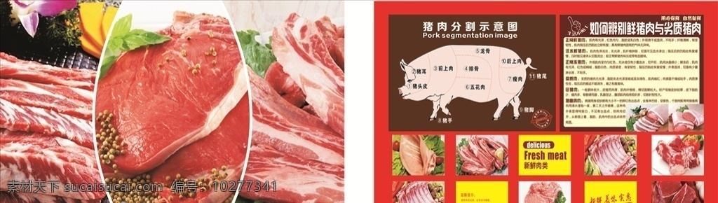 大肉广告 大肉 分割图 新鲜 绿色 实惠