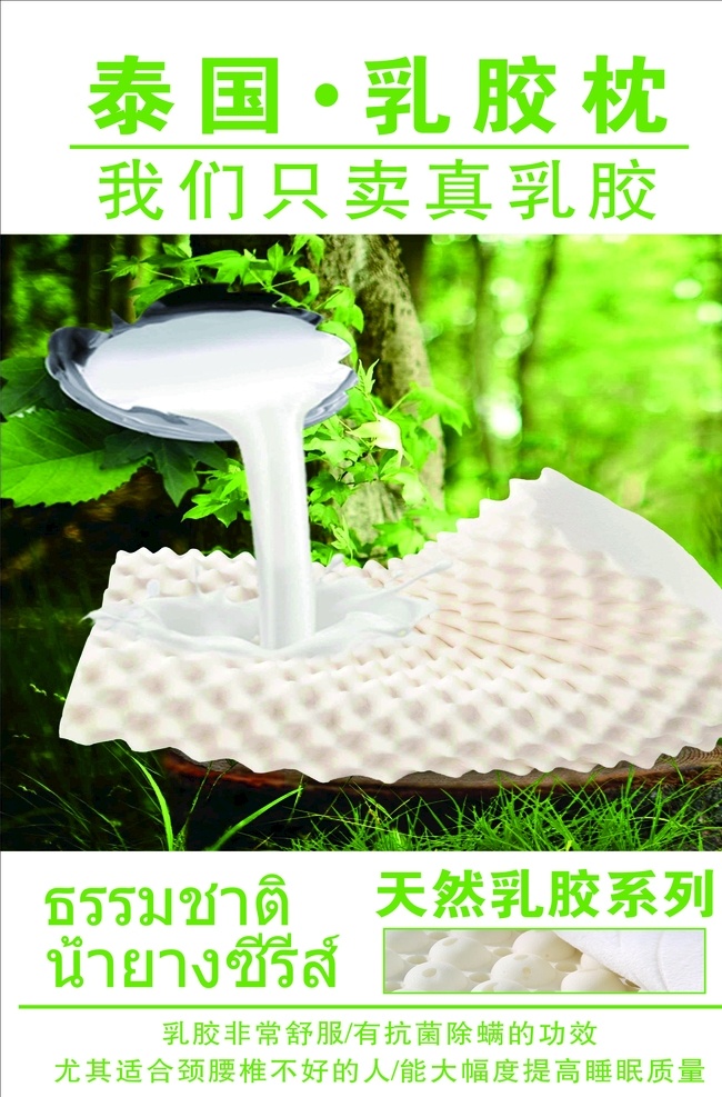 乳胶枕海报 泰国 乳胶枕 天然 乳胶 系列