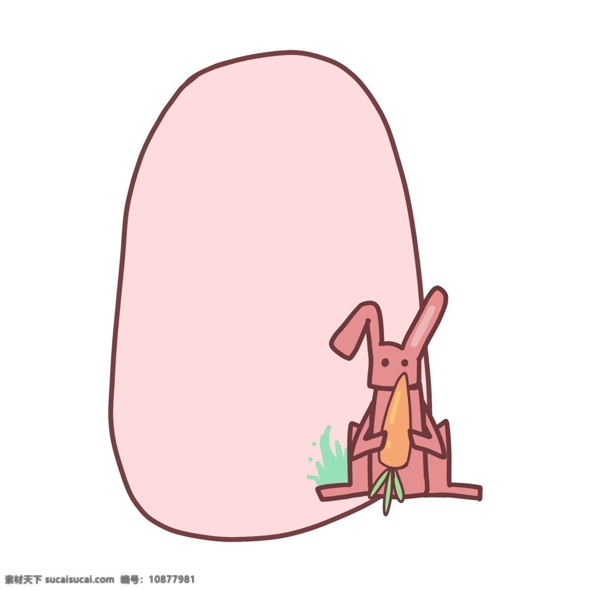 兔子边框插画 动物 食物 边框