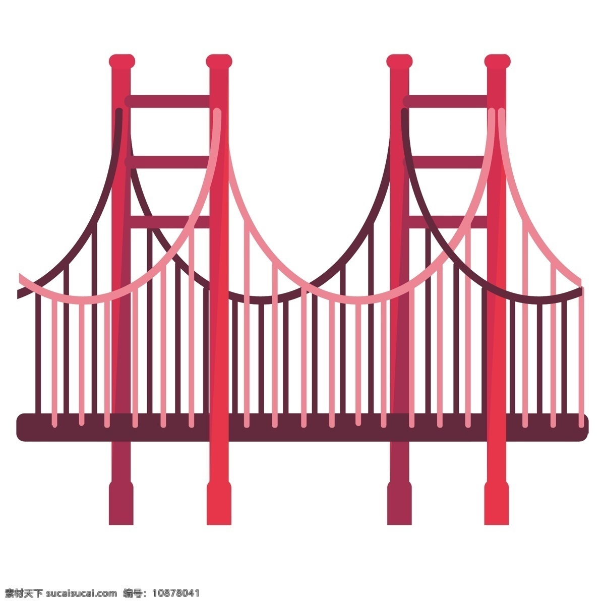 日本 金门大桥 插画 日本金门大桥 红色 创意金门大桥 立体金门大桥 卡通金门大桥 金门大桥插画