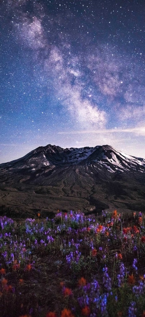 星空 静谧 神秘 宇宙 希望 星光 山 自然景观 自然风景