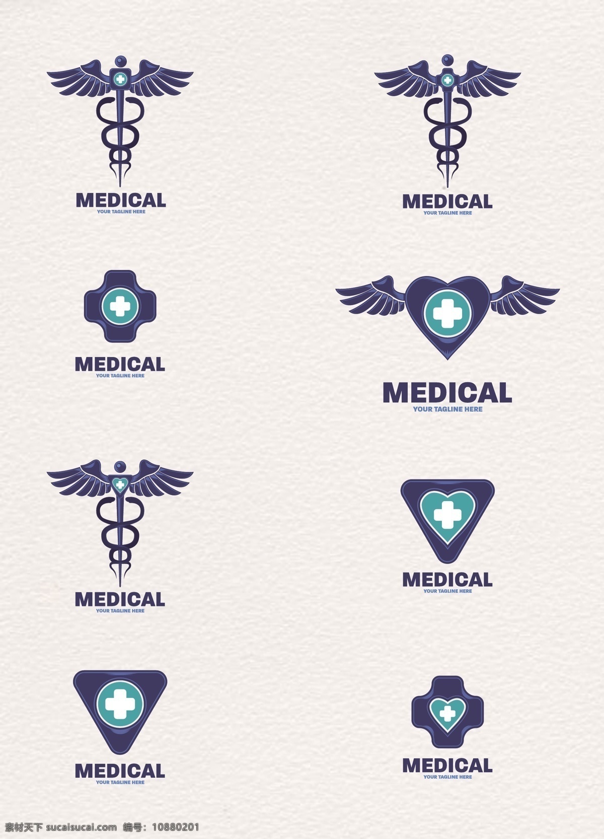 款 矢量 医学 logo 标志设计 扁平化 卡通 图标 蓝色 医学标志