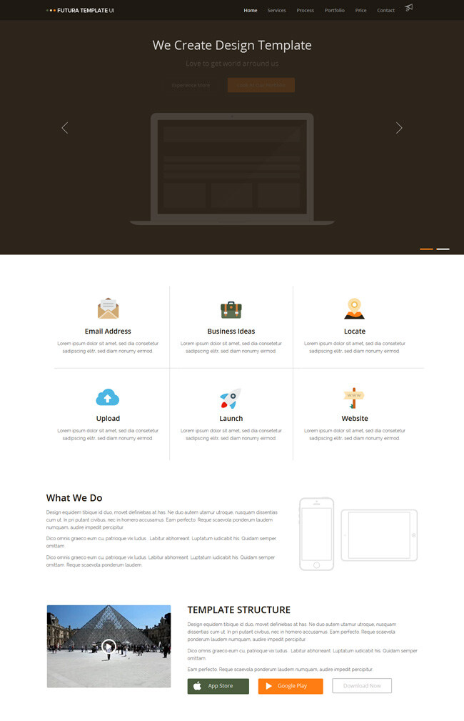 电子产品 网站 html 模板 futara 棕色 顶部 电子产品网站 htmlcss 白色