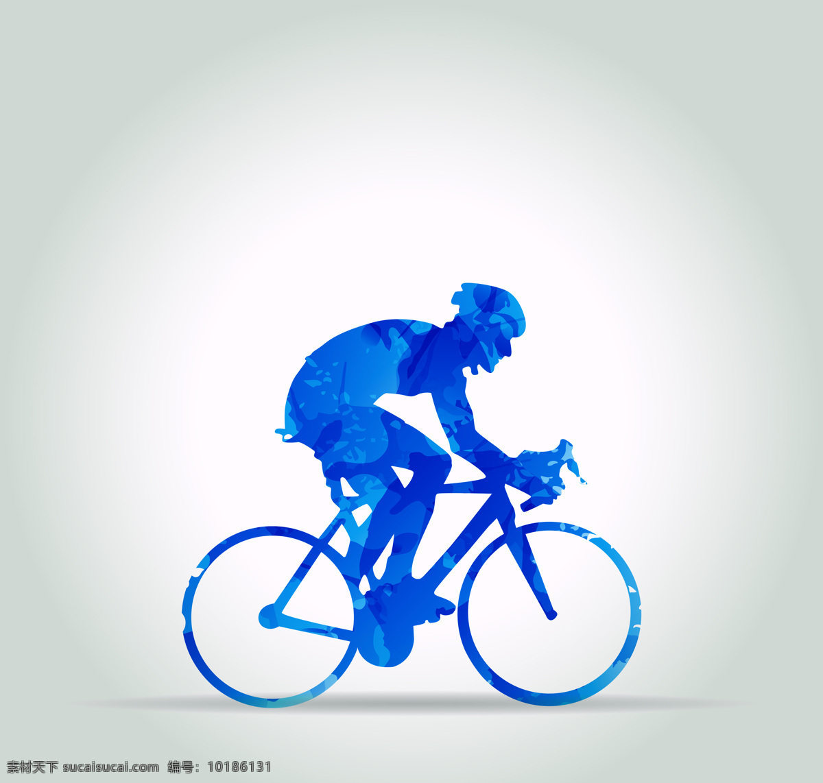 骑自行车的人 自行车 运动 剪影 蓝色 卡通画 设计之家