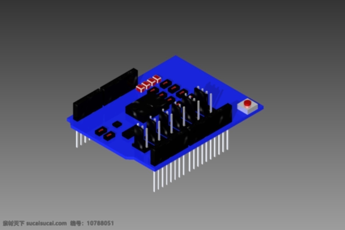 arduino 电机 罩 gbs 电子 盾牌 迷你 arudino 轧机 3d模型素材 其他3d模型