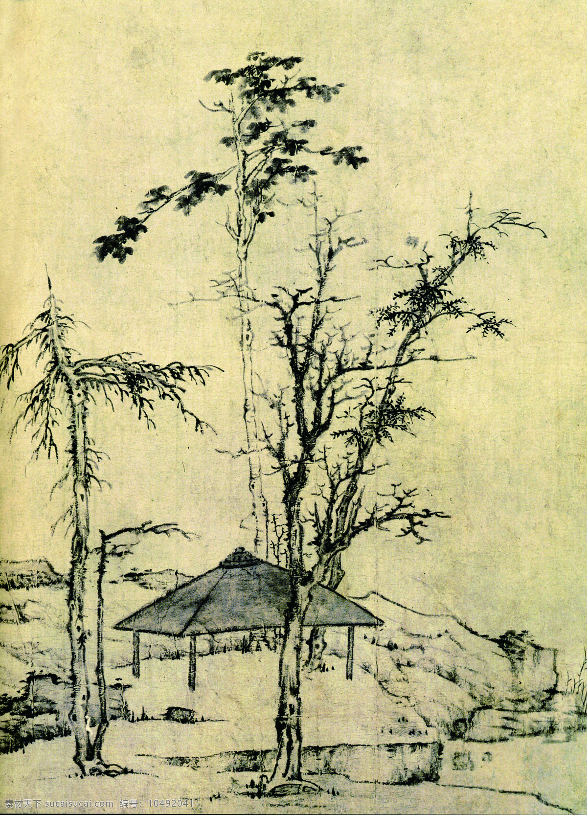 中国 传统文化 树 房子 传统文化图片 古画 国画 山水画 中国传统文化 元素 中国古文化 古典式 文化艺术