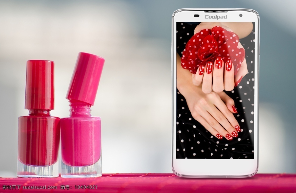 3g 粉色 红色 酷派 联通 色彩 酷 派 设计素材 模板下载 手 手机 指甲 指甲油 矢量图 现代科技