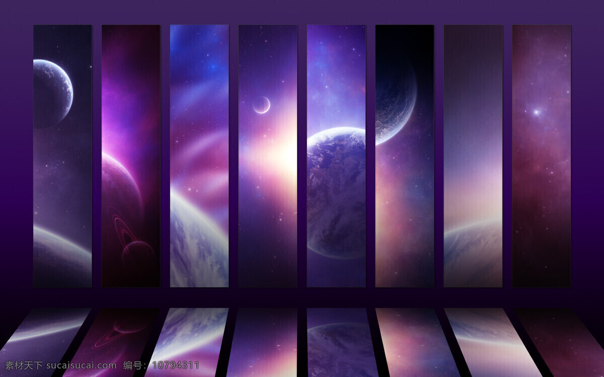 星球 紫色 背景 长方形 唯美 背景图片
