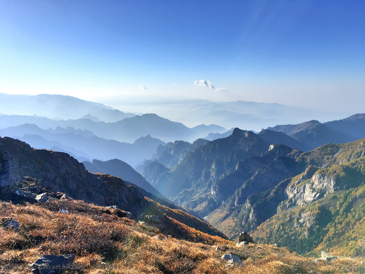 太白山 自然 大气 山脉 险峻 意境 森林 清新 太白山远眺 远眺 蓝天 自然景观 山水风景