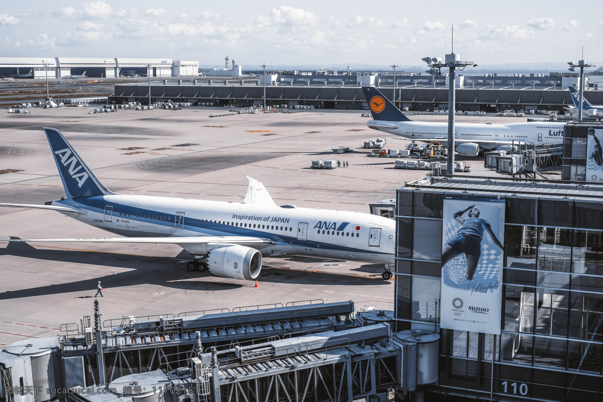 东京羽田机场 停机坪 东京 羽田 机场 建筑 飞机 蓝天 白云 跑到 日本 航空 全日空 航站楼 现代科技 交通工具