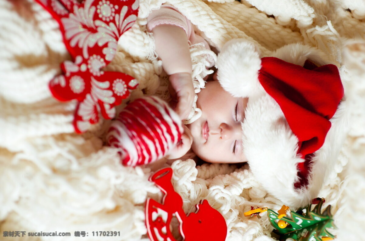 戴 圣诞 帽 睡觉 婴儿 儿童 幼儿 圣诞帽 可爱 圣诞节 儿童图片 人物图片