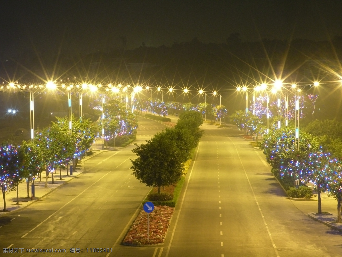 南宁夜景 南宁 道路 夜景 建筑摄影 建筑园林