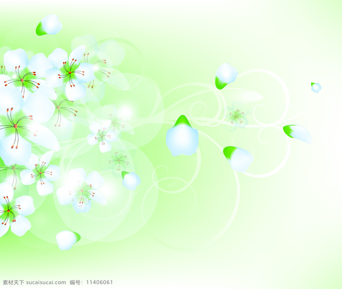 淡雅 花朵 室内 移门 创意 画 移门画 绿色 白色 效果图