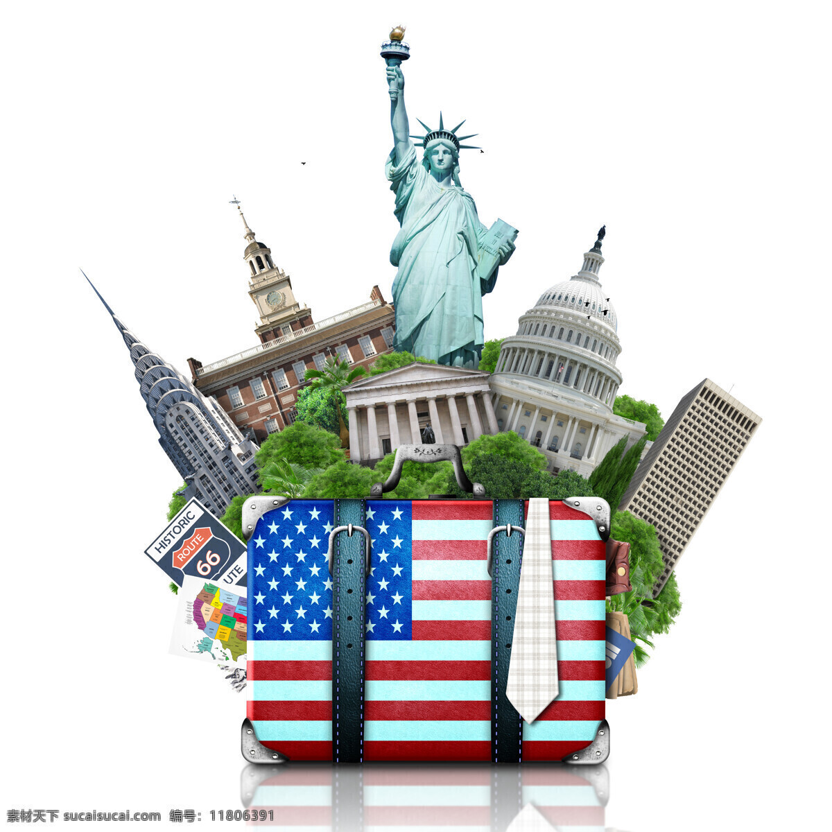 美国旅游 创意旅游 旅游 美国 美国风景 出国游 美国标志建筑 美国著名建筑 美国景点 自由女神 林肯纪念堂 白宫 旅游素材