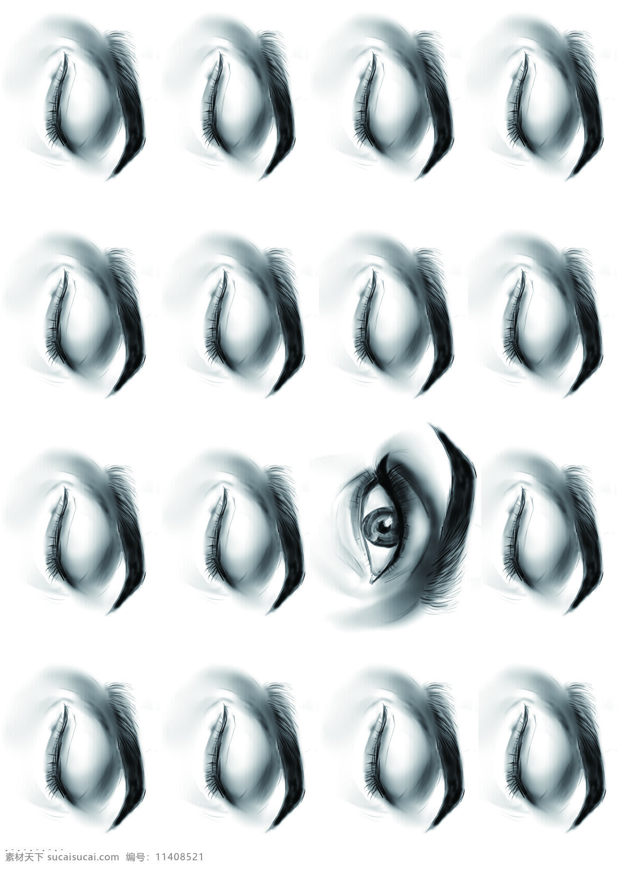 眼睛特异构成 平面构成 特异构成 眼睛 重复构成 黑白 标志图标 其他图标