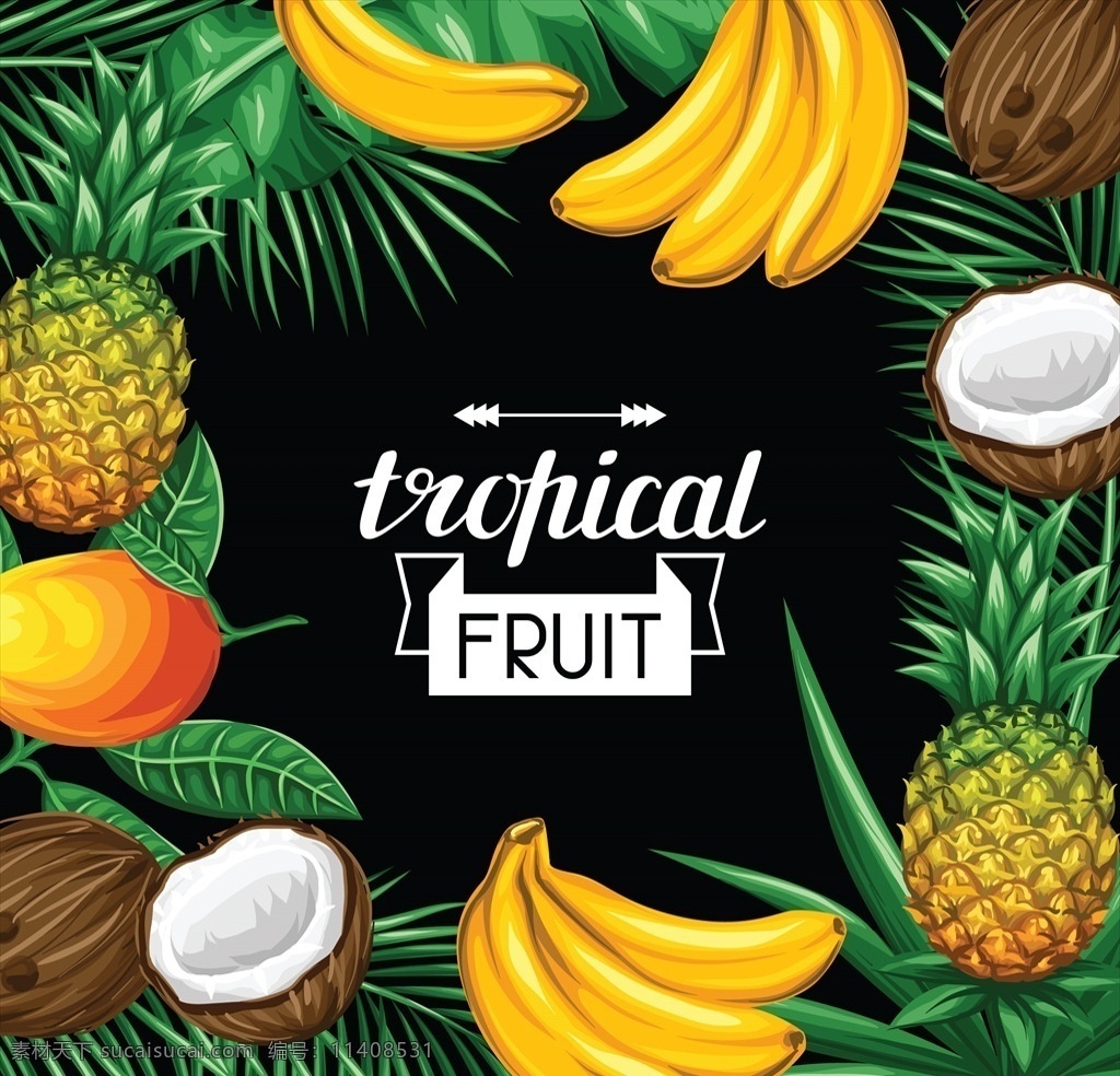 热带水果边框 水果边框 热带水果 水果 边框 共享设计矢量 底纹边框 边框相框