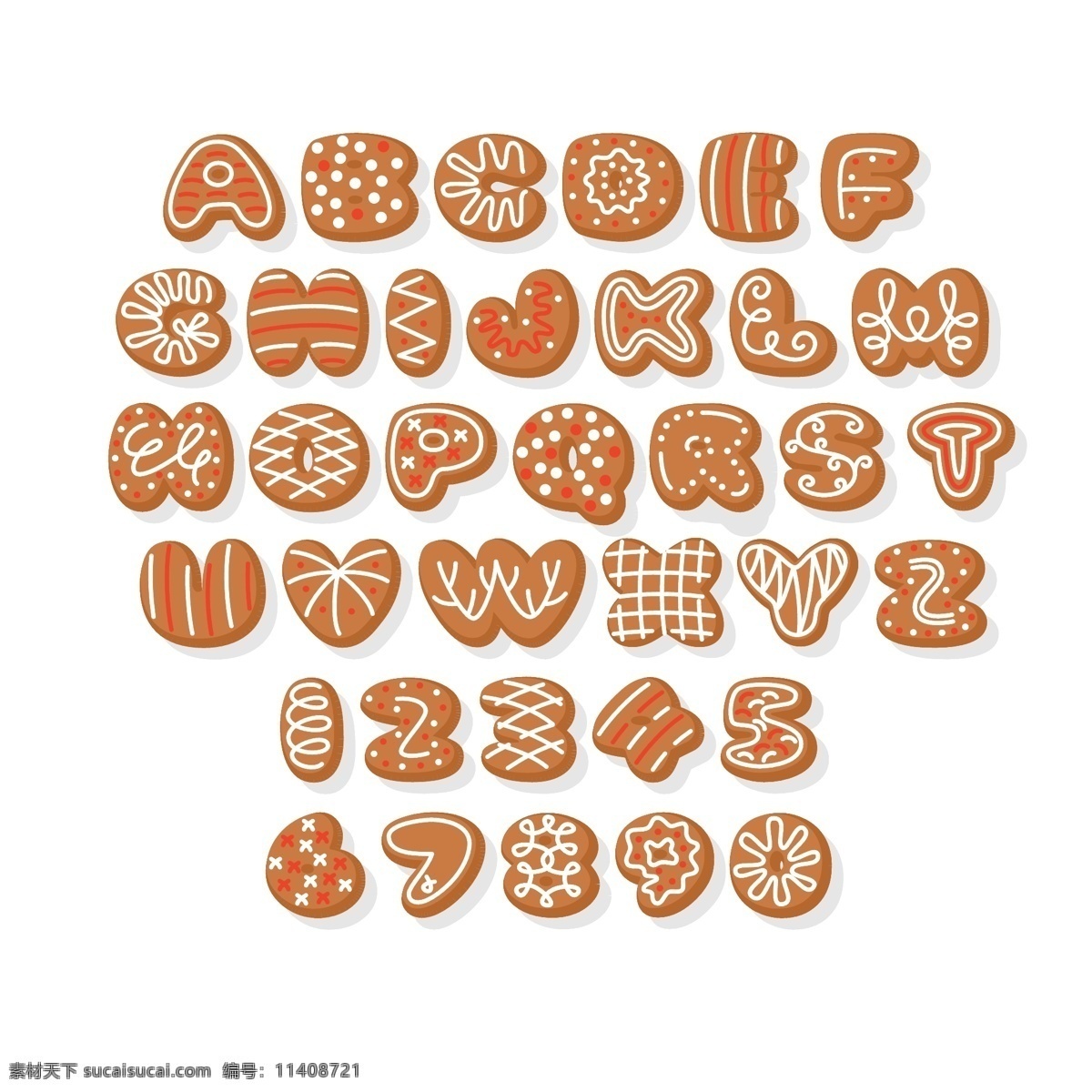 字母饼干图片 姜饼 圣诞食物 圣诞饰品 圣诞节 美食 饼干 点心 童话 插图 插画 ai矢量