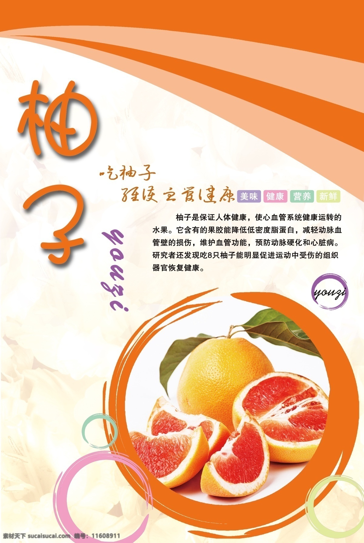 柚子水果海报 柚子 柚子海报 水果海报 水果营养知识 水果促销 水果展板 水果广告 海报模板