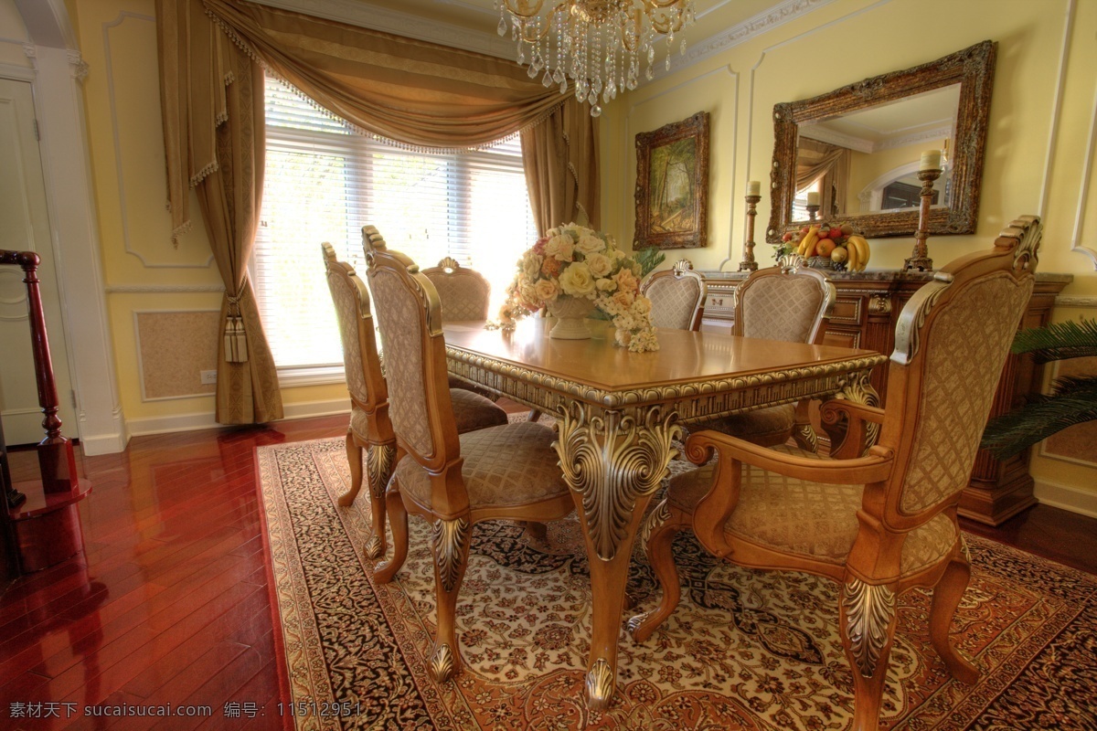 欧式客厅 古典家居 镜子 地毯 室内装潢 客厅 窗帘 室内摄影 建筑园林