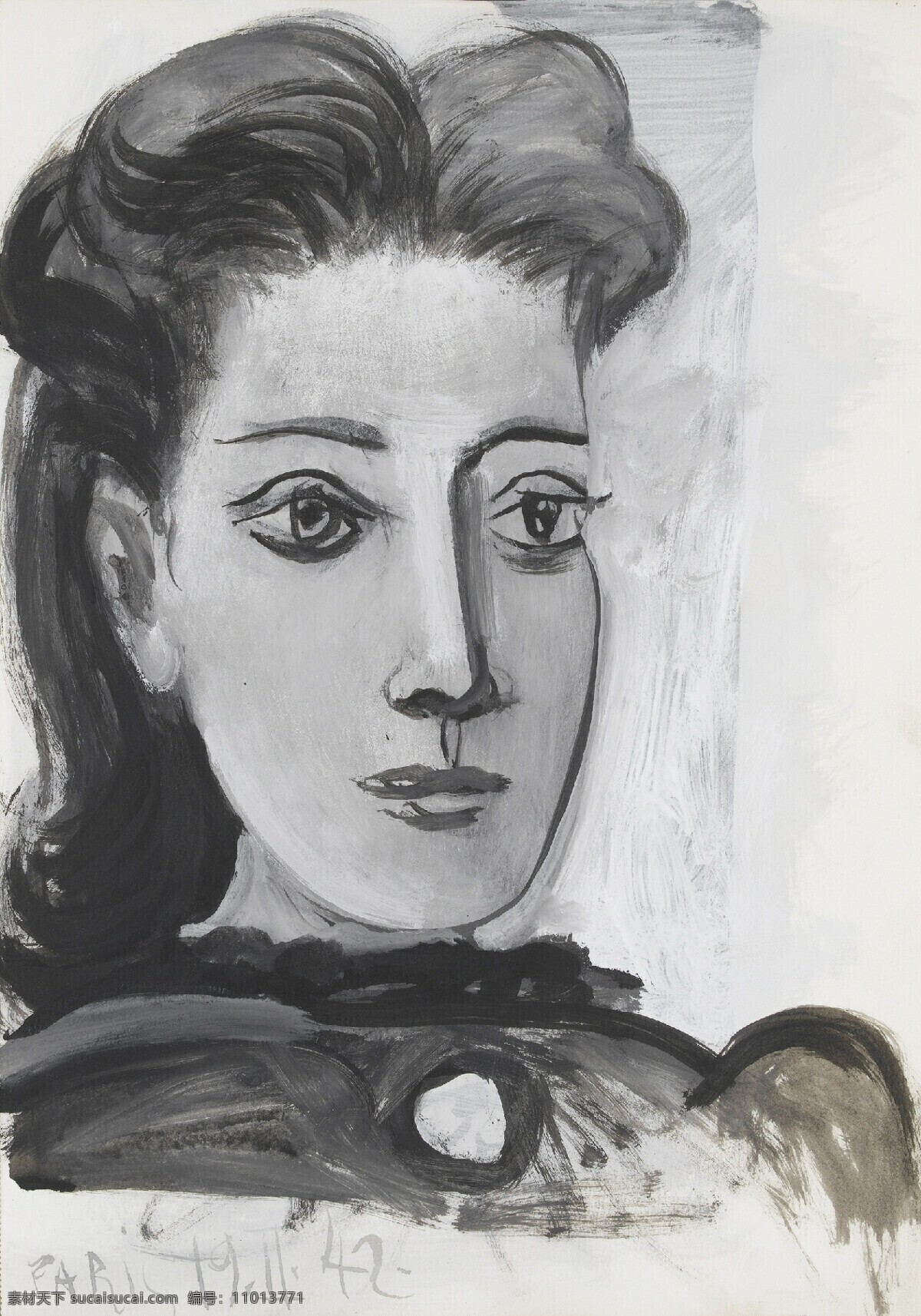 西班牙 画家 巴勃罗 毕加索 抽象 油画 人物 人体 装饰画 maar dora de portrait 1942 家居装饰素材