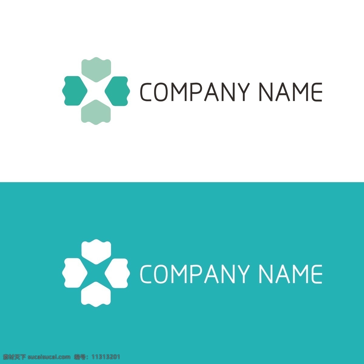 企业 扁平化 商标 logo 叶子 四叶草 图形 文艺 清新 变形 对称