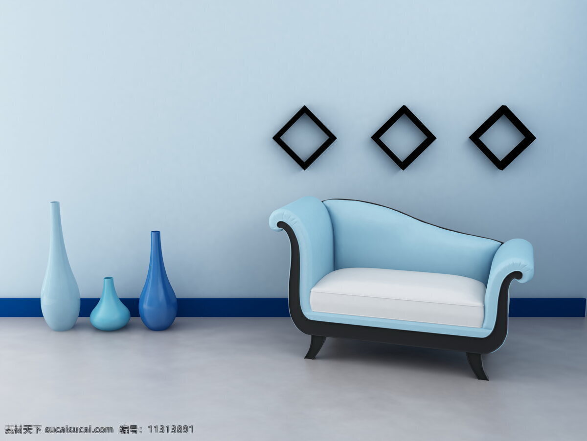 蓝色 家具 装饰 高清 家居 清新 沙发椅