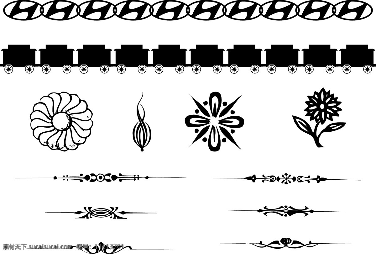 花纹边框元素 花纹 花边 线条 边框 设计素材 小图标 平面应用