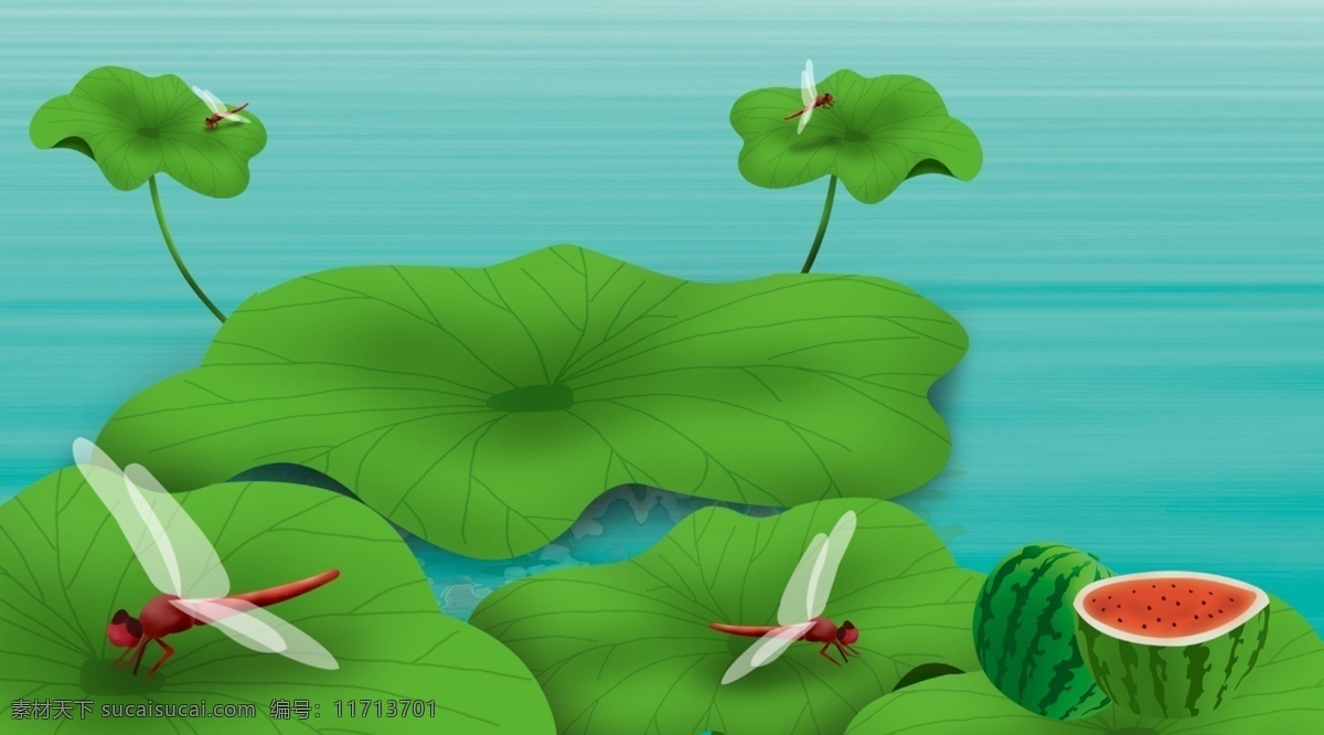 中国 风 传统 荷花 插画 背景 荷塘背景 赏荷花 插画背景 荷花背景 夏天背景 夏季背景 赏花