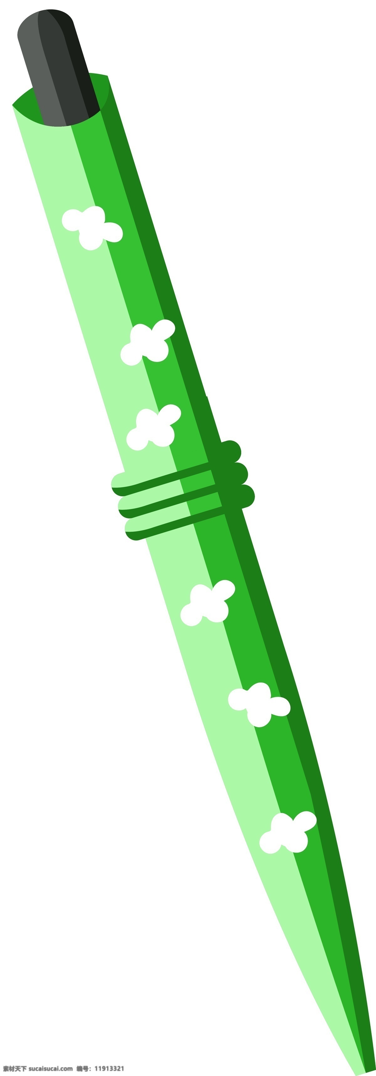 绿色 花朵 笔 插画 白色的花朵 卡通插画 铅笔插画 钢笔插画 毛笔插画 学习用品 绿色的圆珠笔