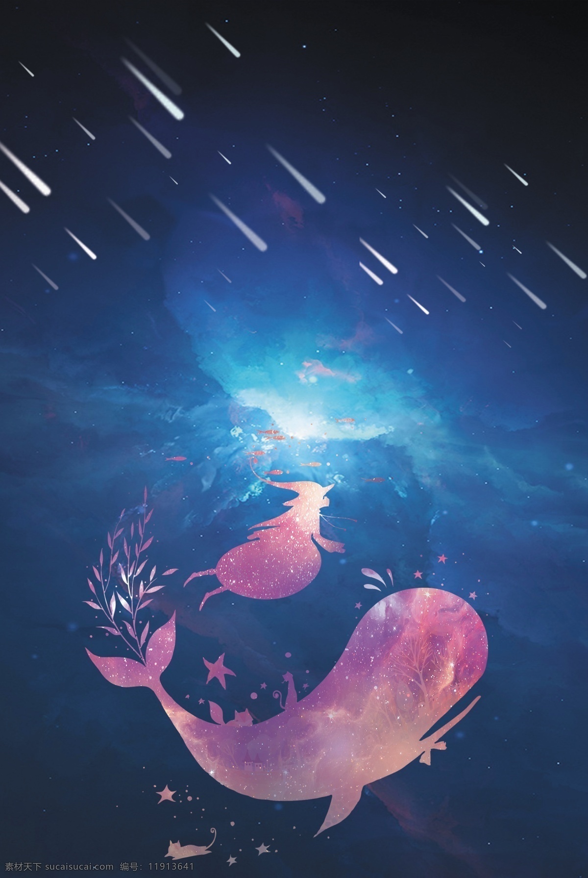 唯美 星空 女孩 梦幻 背景 星空的图片 鲸鱼的背景 日系的背景 星空的背景 星空的主题 温馨的背景 仲夏夜的图片 星星的背景